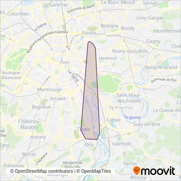 Paris Seine Mobilités coverage area map