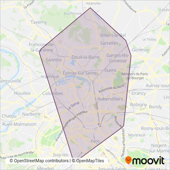 Plaine Saint-Denis coverage area map