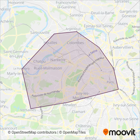 La Défense - Saint Cloud coverage area map