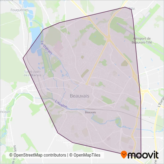 Corolis C.A. du Beauvaisis - Urbain coverage area map