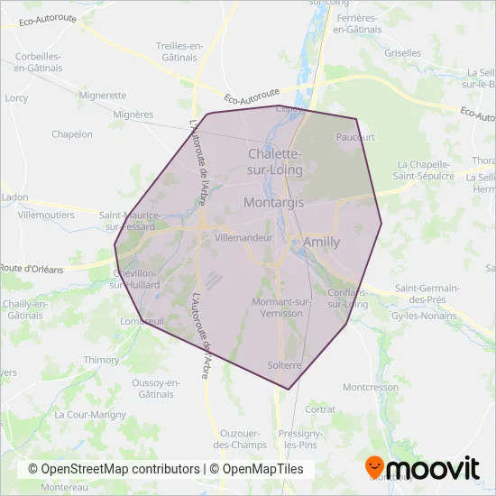 Amelys (Montargis) coverage area map