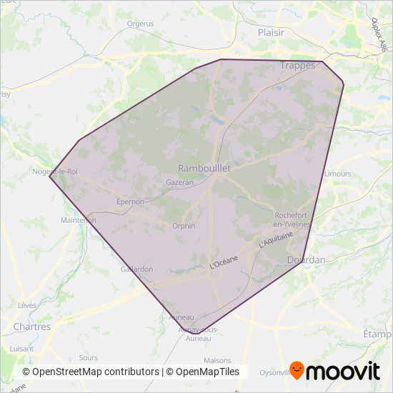 Rambouillet Interurbain coverage area map