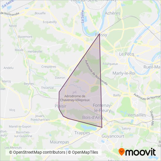 Mapa del área de cobertura de Transdev CSO