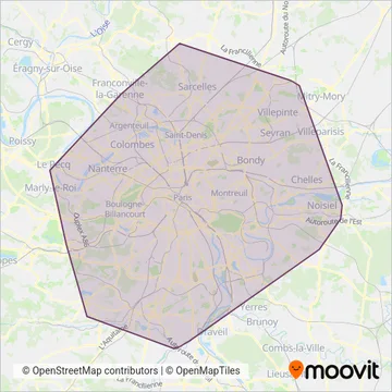 RATP (Bus) coverage area map