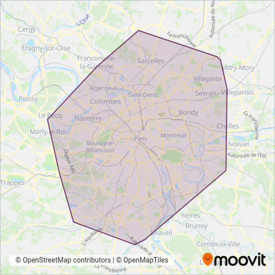 RATP (Bus) coverage area map