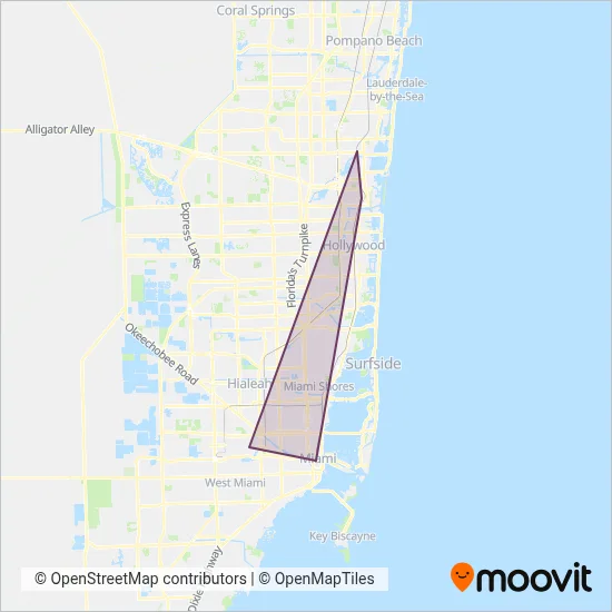 Brightline (Bus) coverage area map