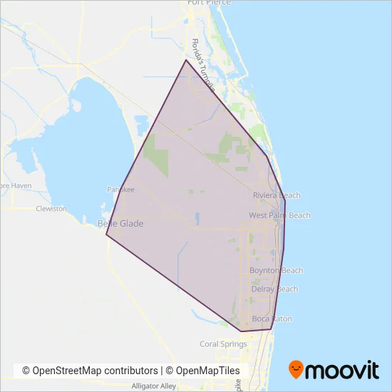 Palm Tran coverage area map