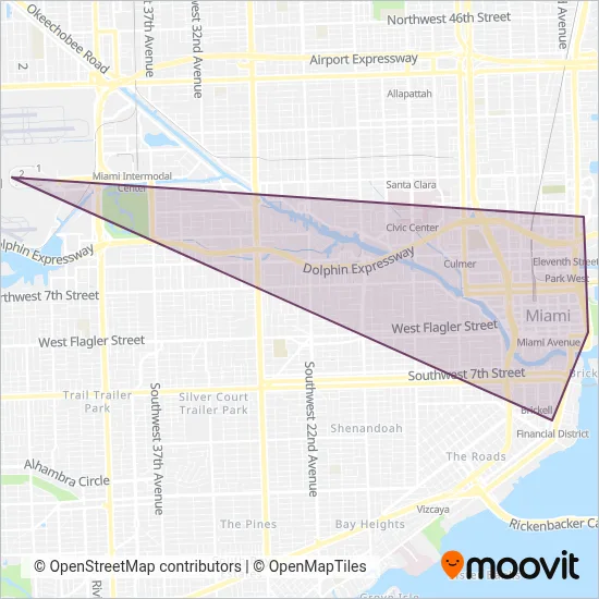 Metromover coverage area map