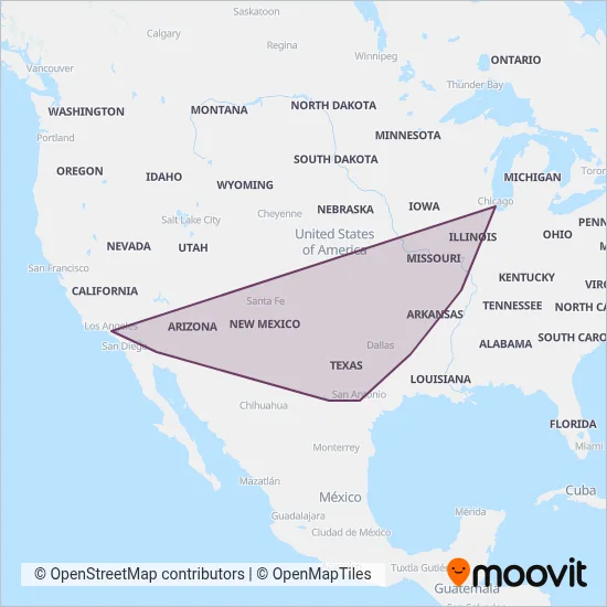 Amtrak coverage area map
