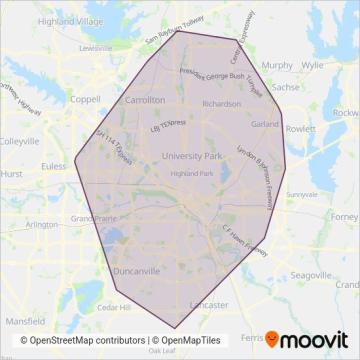 DART coverage area map