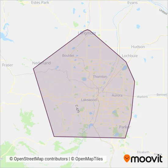 RTD (Bus) coverage area map