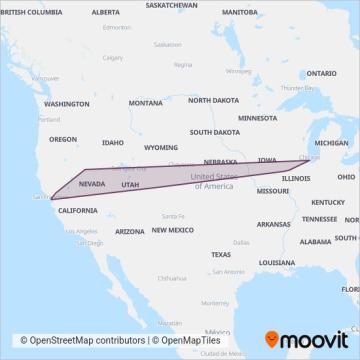 Amtrak coverage area map