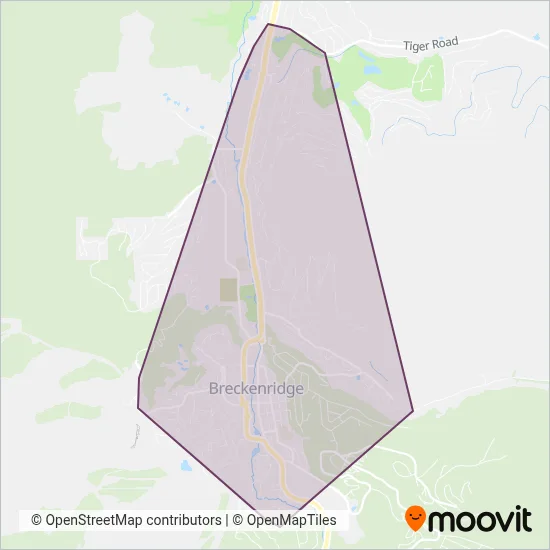 Mapa del área de cobertura de Breck Free Ride