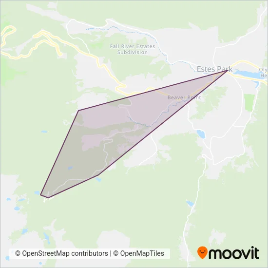 Rocky Mountain National Park Shuttles coverage area map