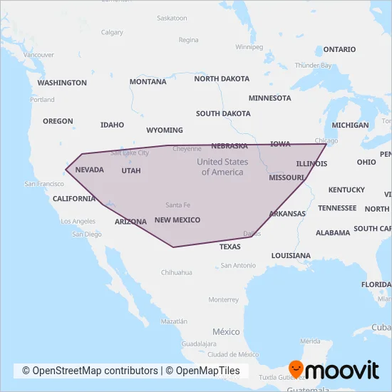 America/Denver coverage area map