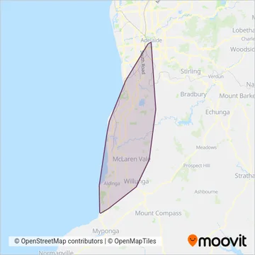 Adelaide Metro (Busways) coverage area map