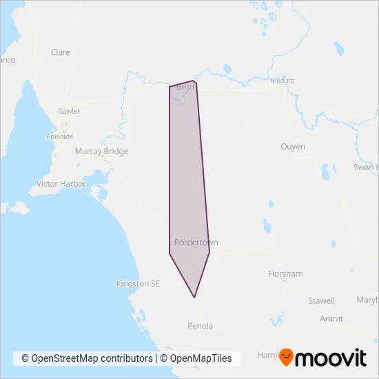 Mapa del área de cobertura de BusBiz