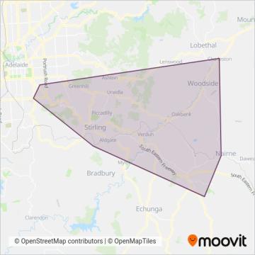 Adelaide Metro (School Service - SouthLink) coverage area map