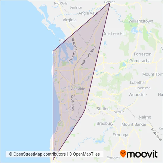 Adelaide Metro Train coverage area map