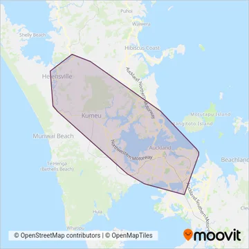 New Zealand Bus coverage area map