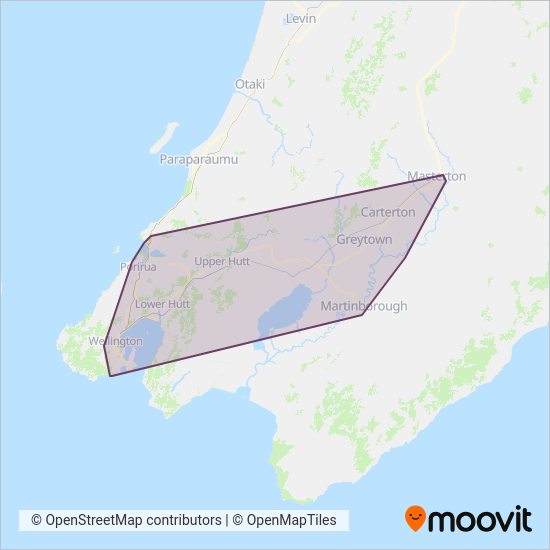 Tranzit Coachlines coverage area map