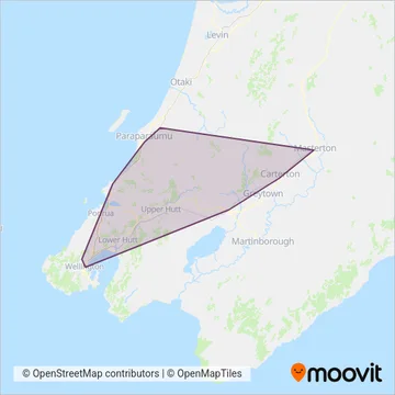 Metlink Rail coverage area map
