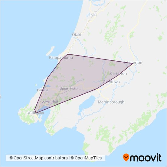 Metlink Rail coverage area map