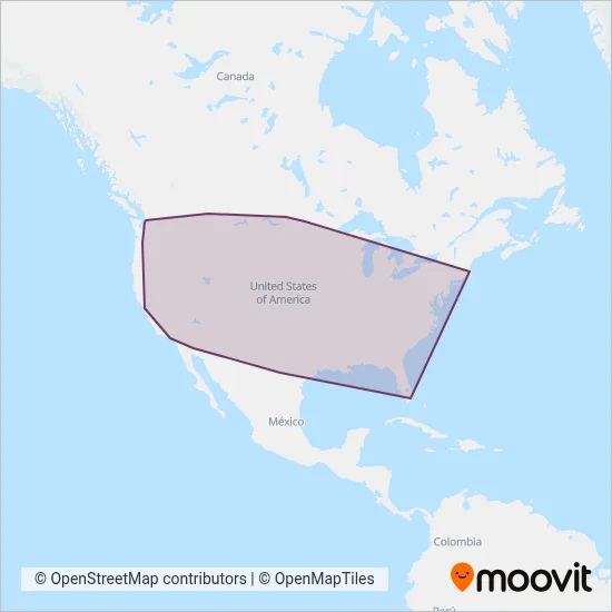 Amtrak coverage area map