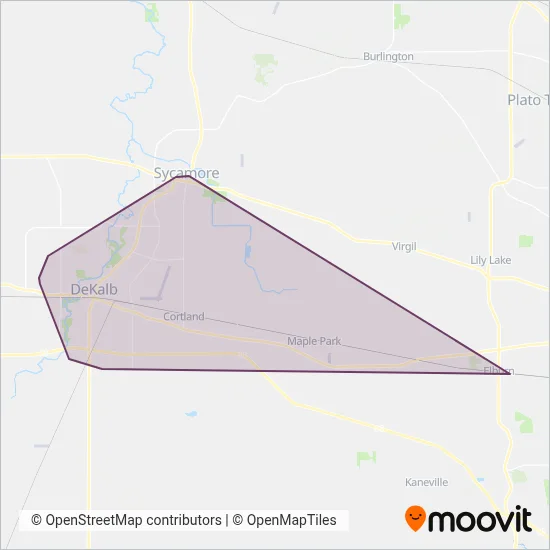 DeKalb Public Transit coverage area map