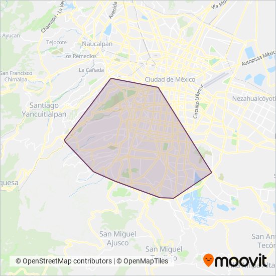RTP - Ecobús coverage area map