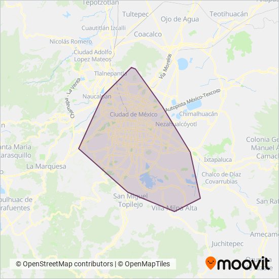 RTP - Servicio Expreso coverage area map