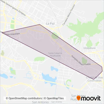 Trolebús elevado coverage area map