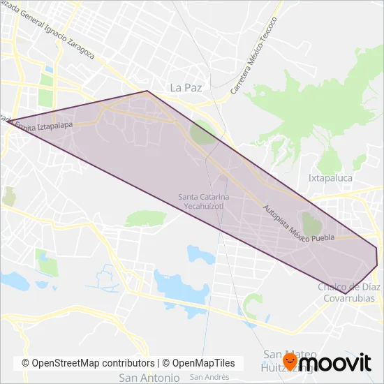 Trolebús elevado coverage area map