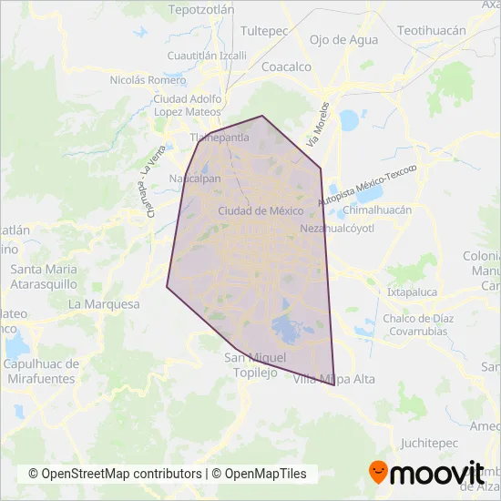 Corredores Concesionados coverage area map