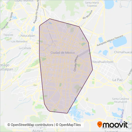 Metrobús coverage area map