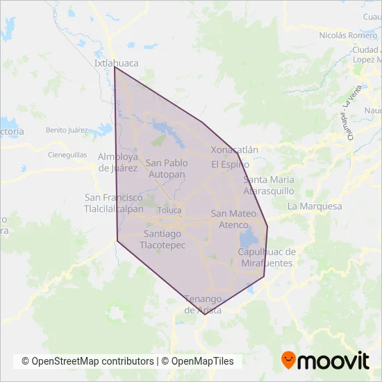 Potrobús coverage area map