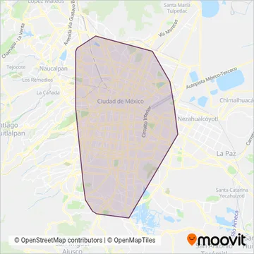 Metrobús coverage area map