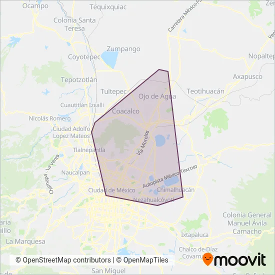 Mexibus coverage area map