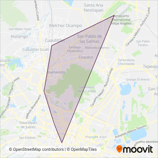 Ferrocarriles Suburbanos coverage area map