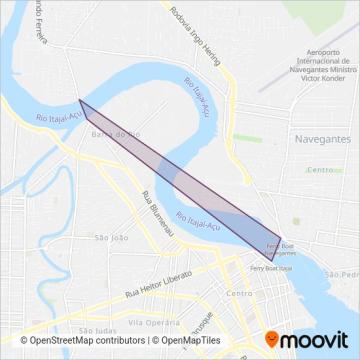 Mapa da área de cobertura da NGI Sul - Ferry Boat
