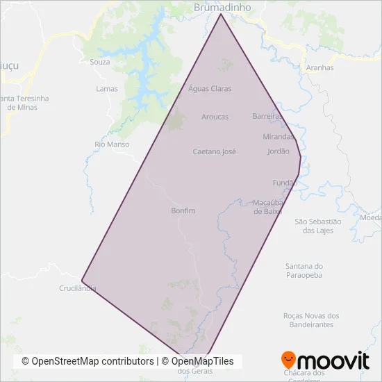 Cia Coordenadas de Transportes coverage area map
