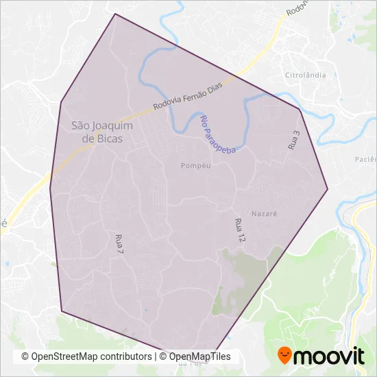 São Joaquim de Bicas coverage area map