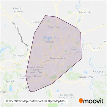 BHTrans linhas convencionais coverage area map