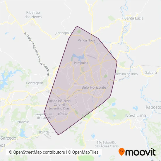 BHTrans Suplementar coverage area map