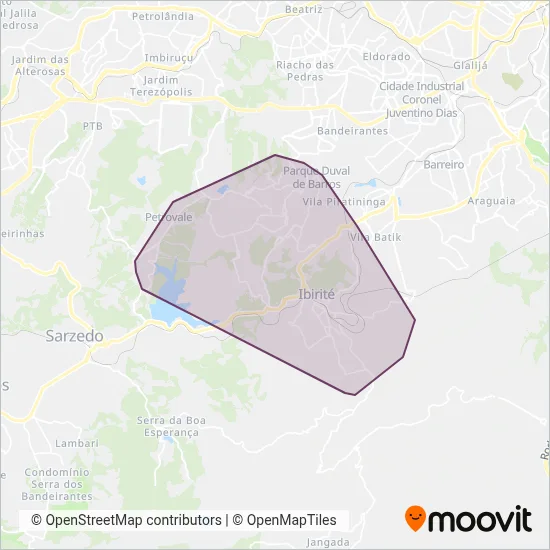 IBIRITRANS coverage area map