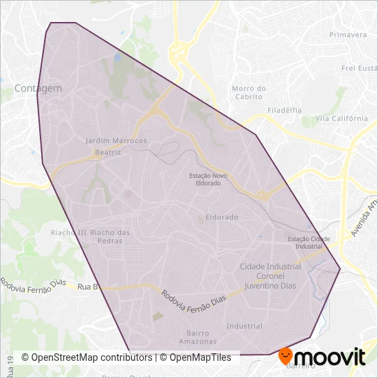 NOSSA SENHORA DE LOURDES - TRANSCON coverage area map