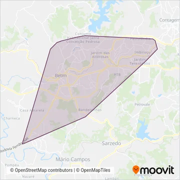 Transporte Complementar de Betim coverage area map