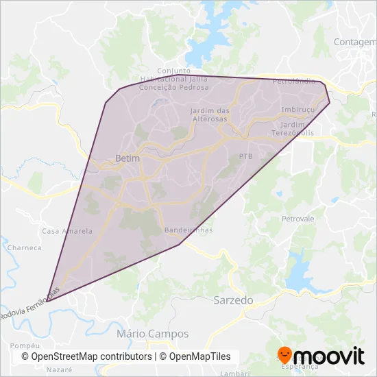 Transporte Complementar de Betim coverage area map