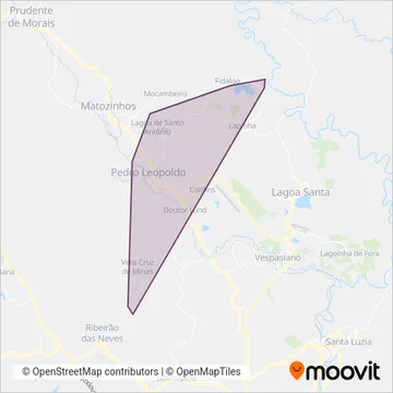 Expresso Unir | Municipais Pedro Leopoldo coverage area map
