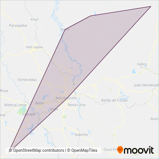 Saritur - Santa Rita Transporte Urbano e Rodoviário coverage area map